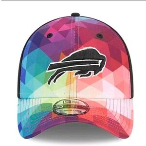Buffalo Bills New Era 39THIRTY Crucial Catch Intercept Cancer Hat M/L Stretch